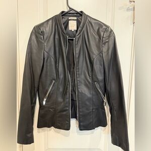 Zara Black Leather Women's Jacket Size s